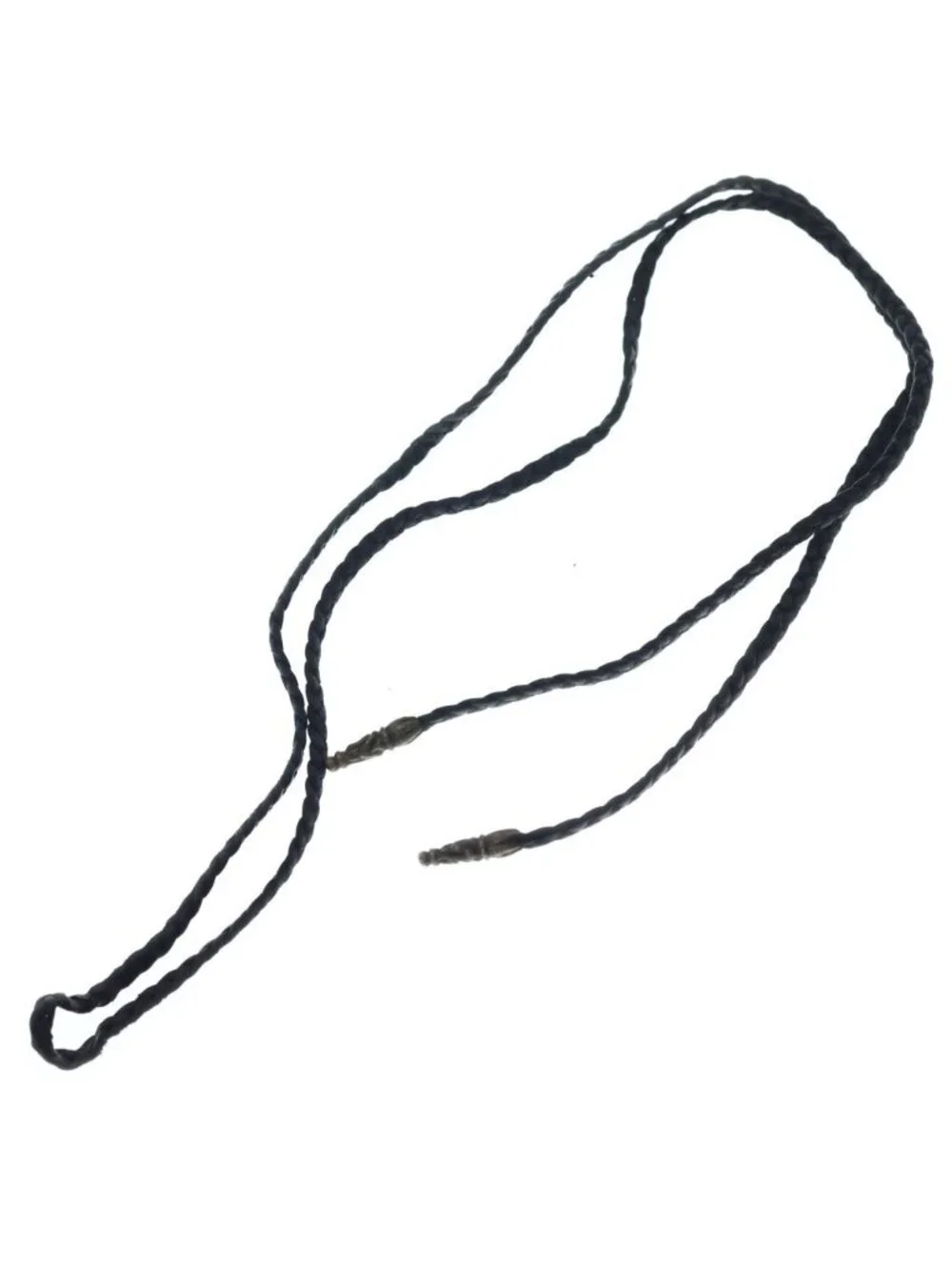 Chrome Hearts Leather Braid Scroll Blade Black Silver Necklace
